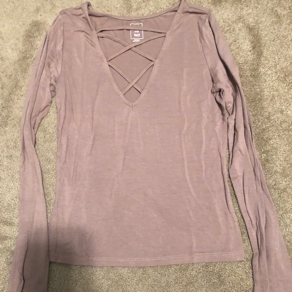 Crossneck long sleeve tee